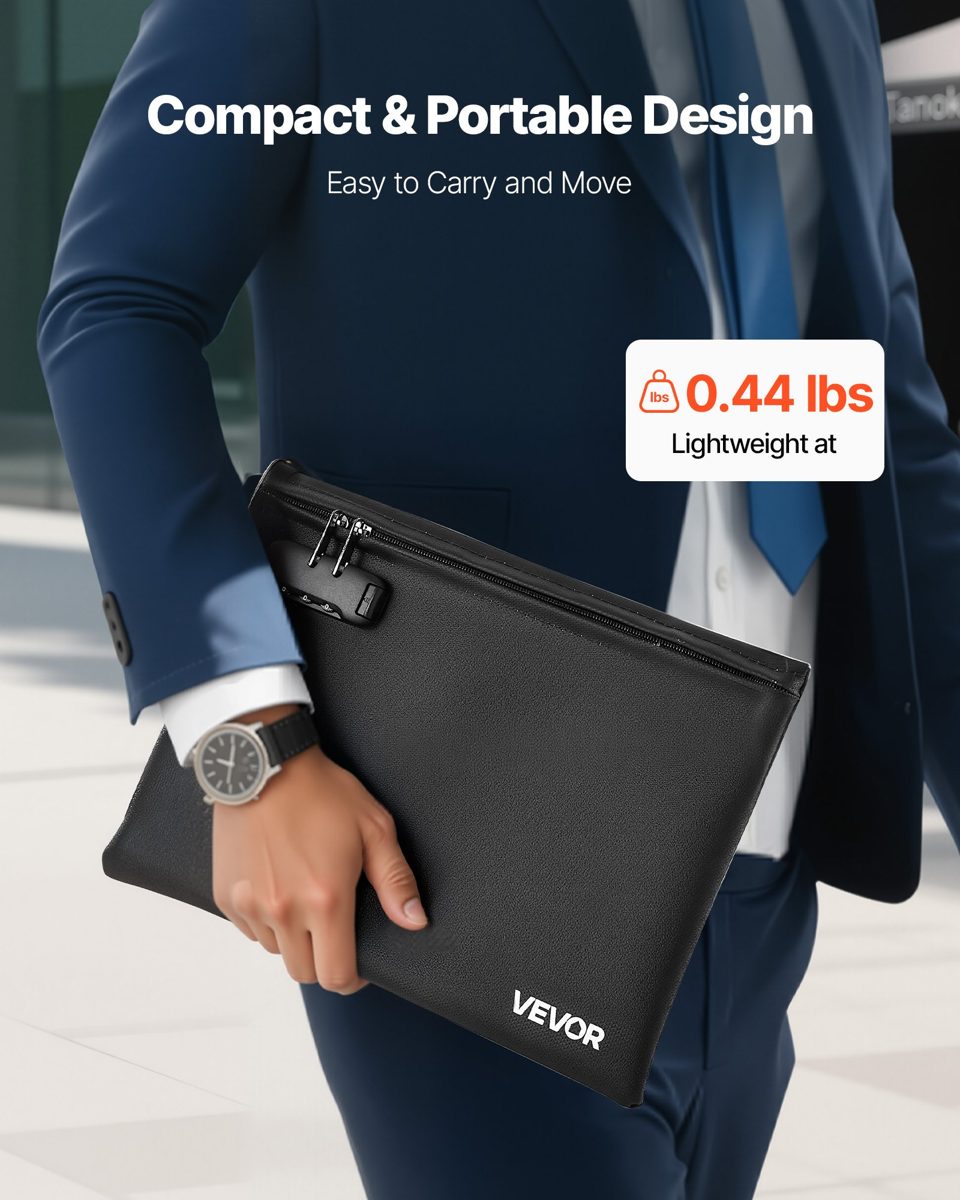 Fireproof Document Bag, 1832 ℉ Heat Insulated Fireproof & Waterproof Bag With