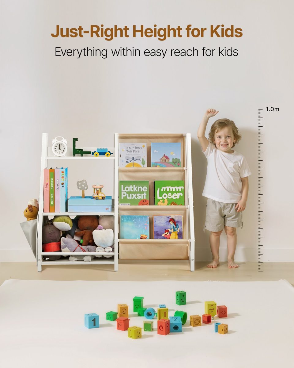 3-Tier Kids Bookshelf, Toy Storage Organizer For Toddler, Book Shelf For Kids