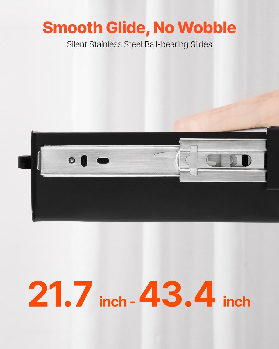 22" Wide Under Desk Drawer Slide Out, Under Desk Mounted Pull-out Drawer